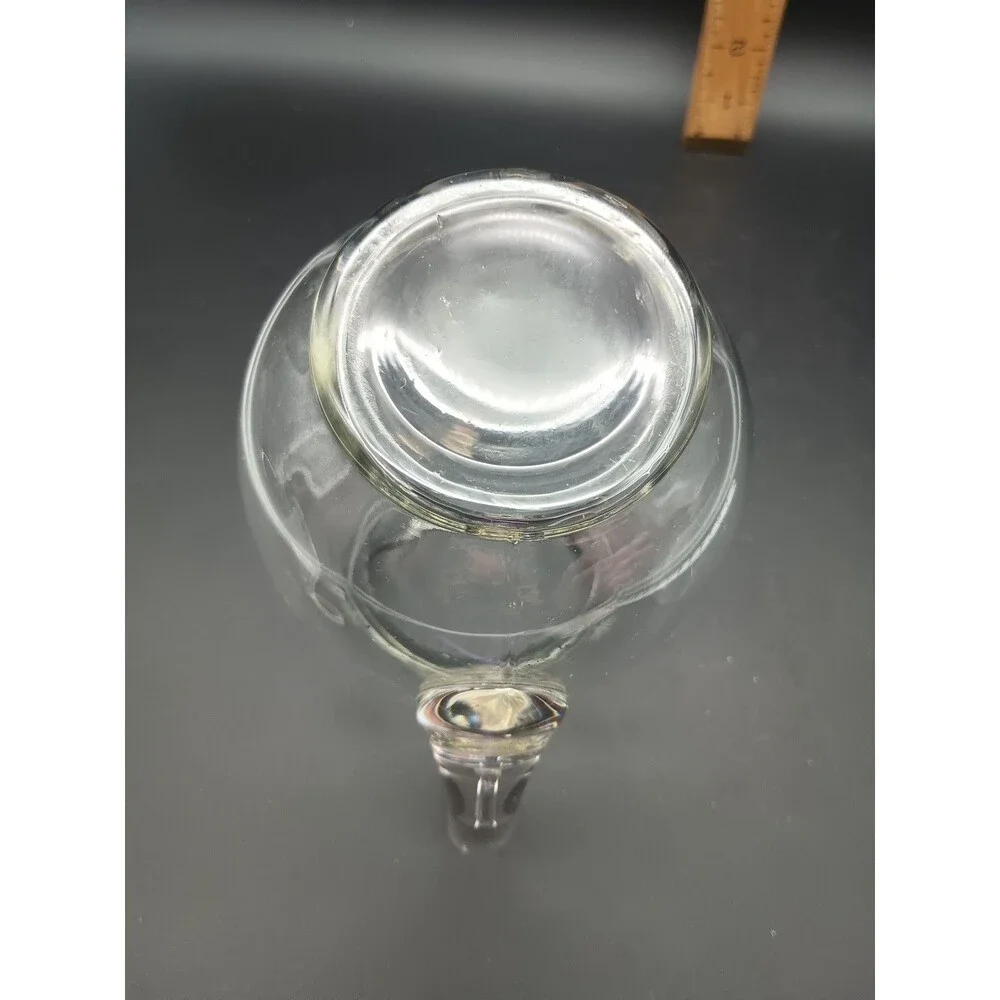 Vtg Atomic Star Burst Etched Glass Pitcher Ice Lip Mcm Star Dust